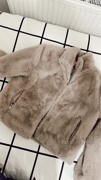 Peluş kısa mont
