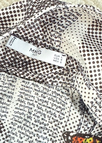 Mango Desenli Gri Uzun Kadın yağmurluk - Görsel 2