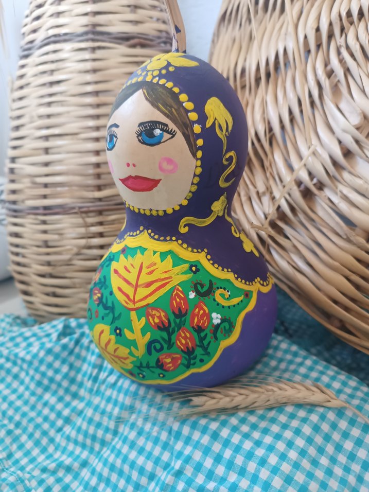 Renkli El Boyaması su kabağı - Görsel 3