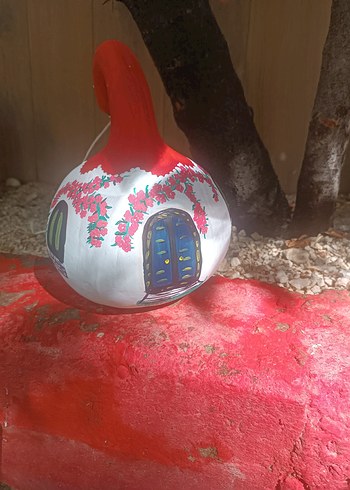 Renkli Desenli el boyaması su kabağı - Görsel 2