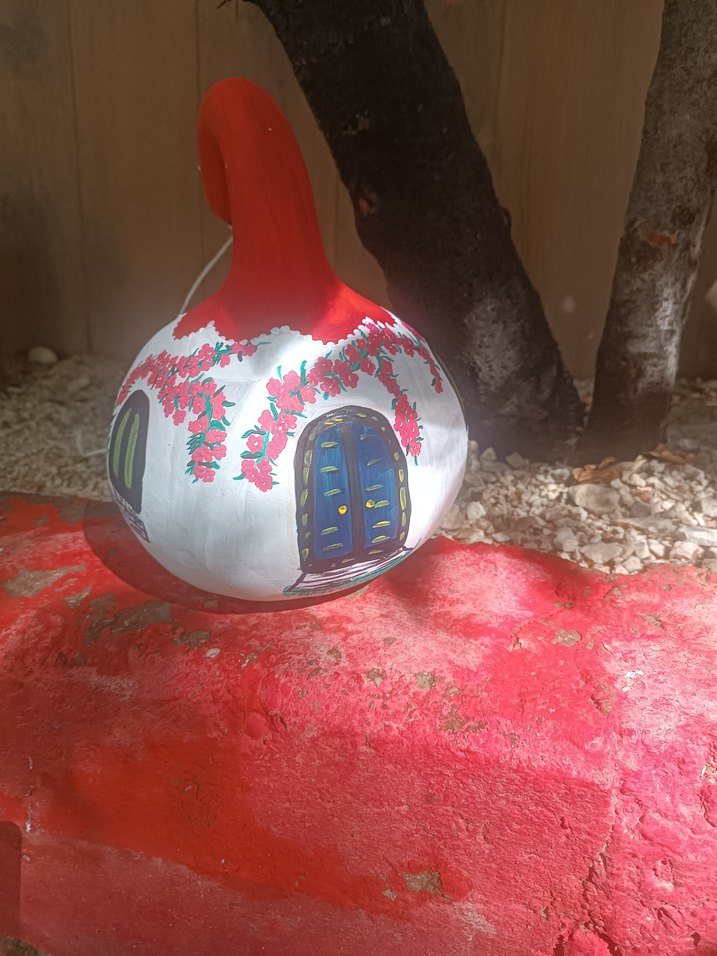 Renkli Desenli el boyaması su kabağı - Görsel 2