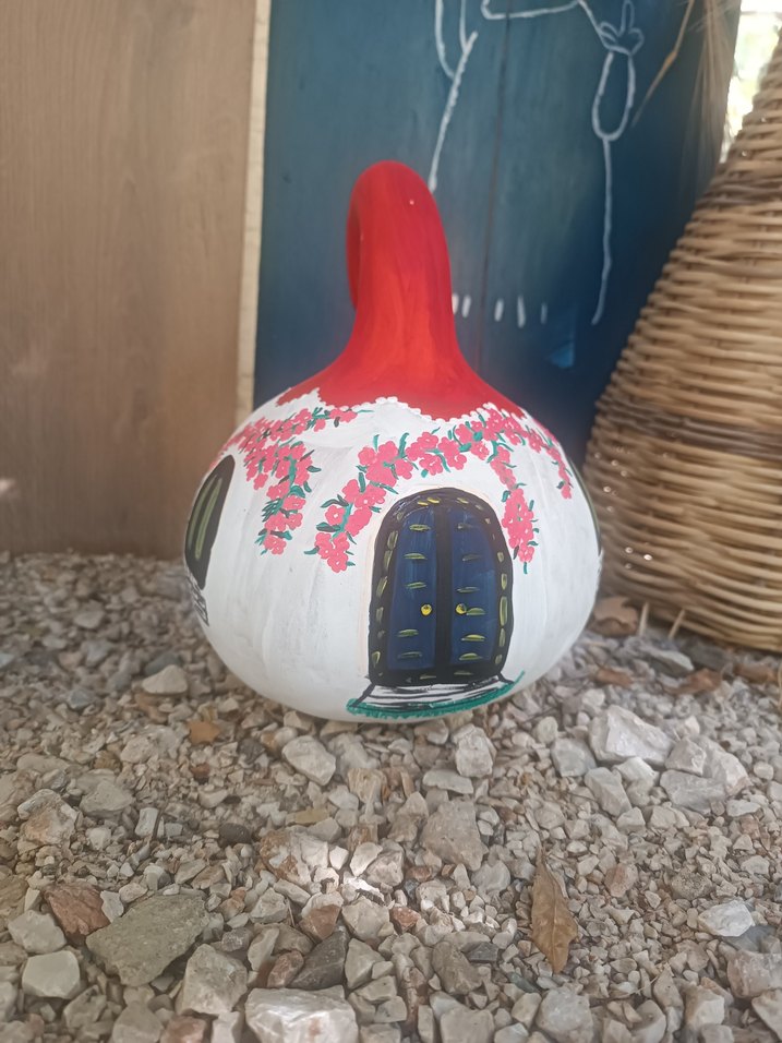 Renkli Desenli el boyaması su kabağı - Görsel 4