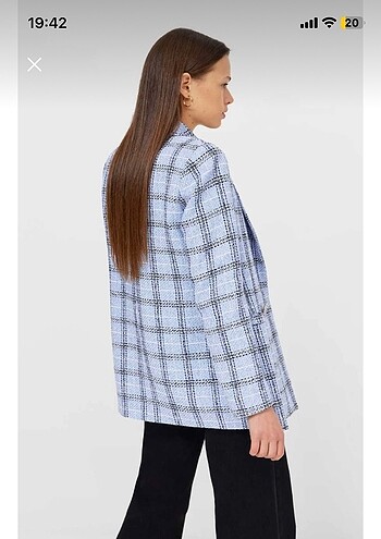 l Beden mavi Renk Stradivarius etikeli blazer