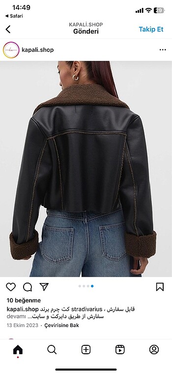 s Beden Stradivarius biker mont