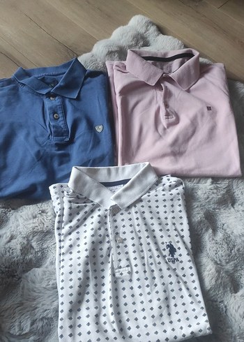 Erkek Mavi Kısa Kollu Polo Tişört