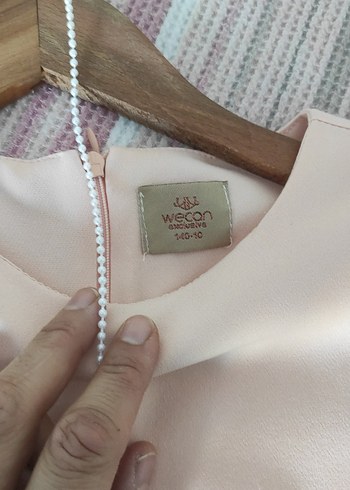 Pudra Renk Kız Çocuk Fırfırlı Elbise - Görsel 4