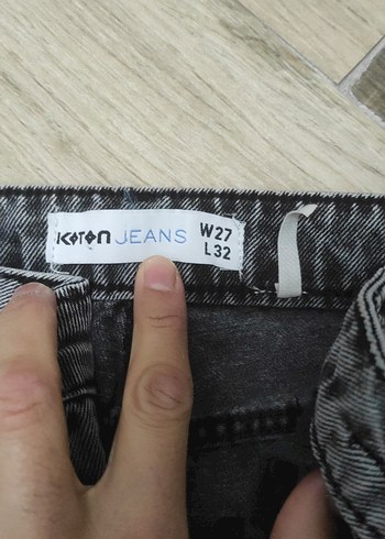 Gri Kadın Denim Pantolon Regular Fit - Görsel 2