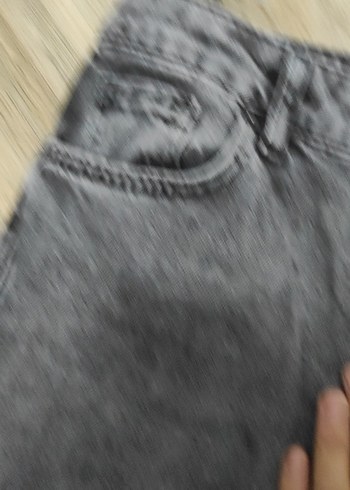 Gri Kadın Denim Pantolon Regular Fit - Görsel 3