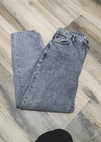Gri Kadın Denim Pantolon Regular Fit - Görsel 4