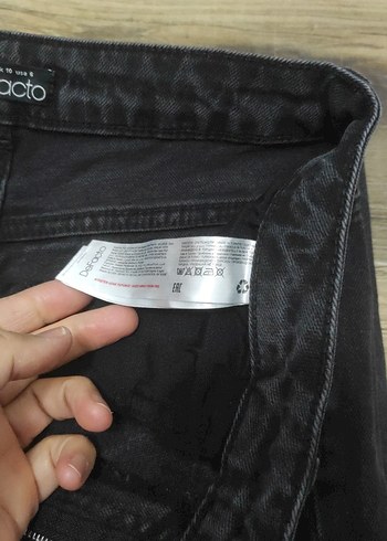 Siyah Rahat Kesim Kadın Denim Pantolon - Görsel 3