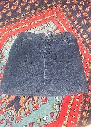 24.Düğmeli Koyu Mavi Kot Mini Etek
