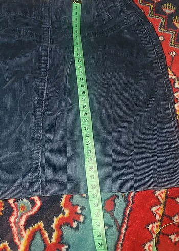 8 Yaş Beden mavi Renk 24.Düğmeli Koyu Mavi Kot Mini Etek