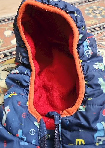 25.Kapüşonlu Renkli Desenli Erkek Çocuk Mont - Görsel 3