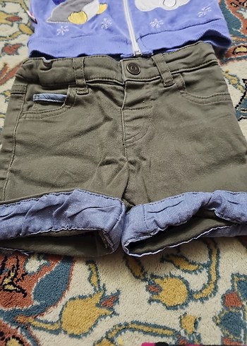 25.Gri Nakışlı Kapüşonlu Bebek Erkek Takım - Görsel 2