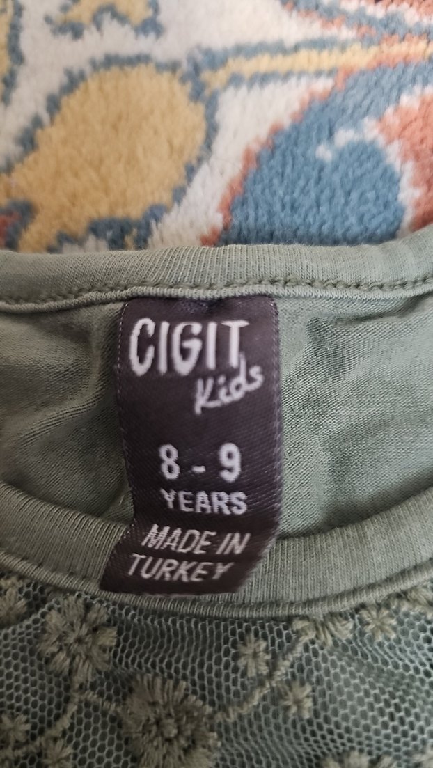 26.Kız Çocuk Gri Dantelli Üst ve Renkli Şort - Görsel 3