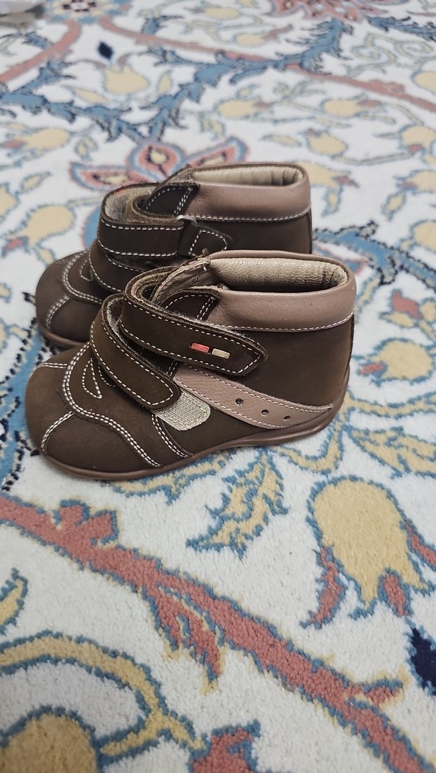 26.Erkek Bebek Kahverengi Deri İlk Adım Ayakkabısı - Görsel 2