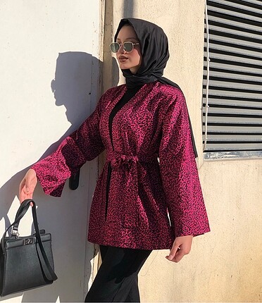 Pembe Leopar Kimono