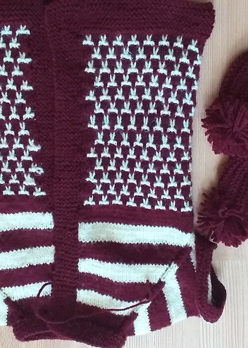 Bordo Düz Örme Hamile Kazak - Görsel 2