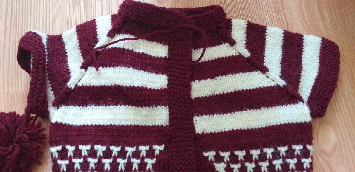 Bordo Düz Örme Hamile Kazak - Görsel 3