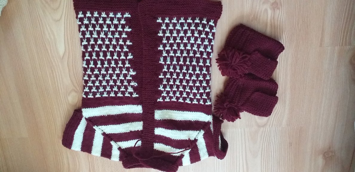 Bordo Düz Örme Hamile Kazak - Görsel 2