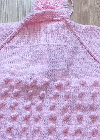 Kız Çocuk Pembe Triko Kazak el yapımıdır - Görsel 2