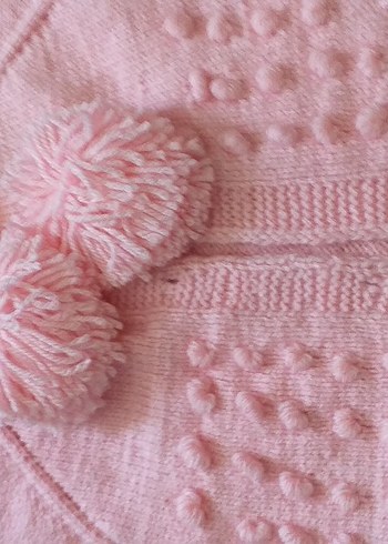 Kız Çocuk Pembe Triko Kazak el yapımıdır - Görsel 4