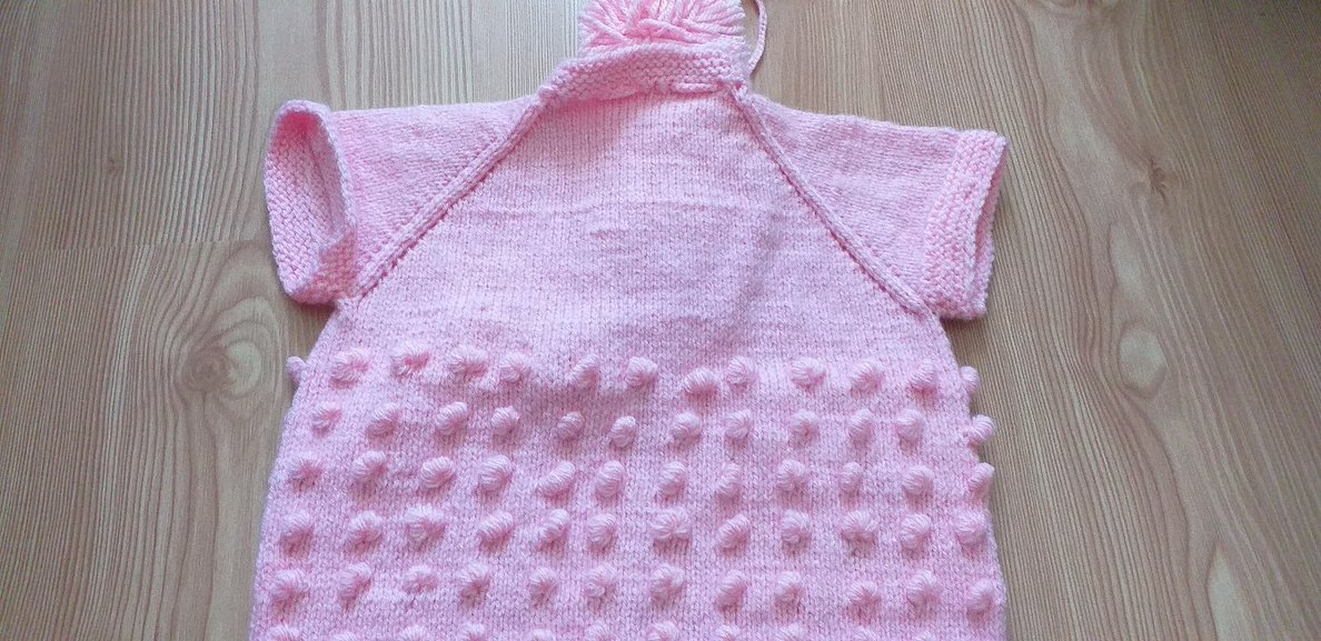 Kız Çocuk Pembe Triko Kazak el yapımıdır - Görsel 2