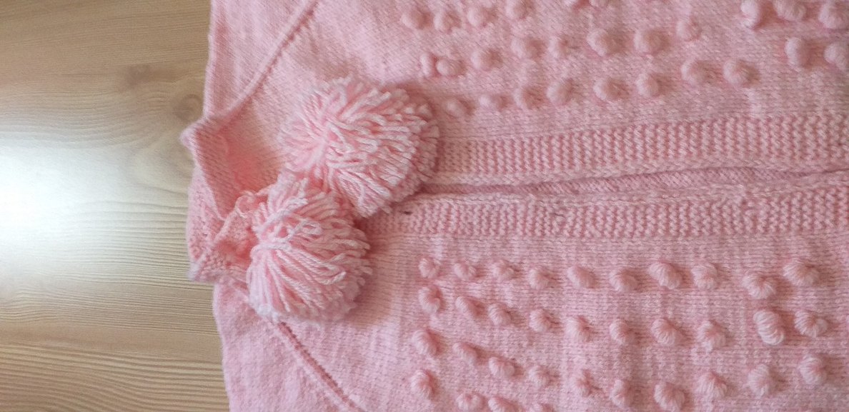 Kız Çocuk Pembe Triko Kazak el yapımıdır - Görsel 4