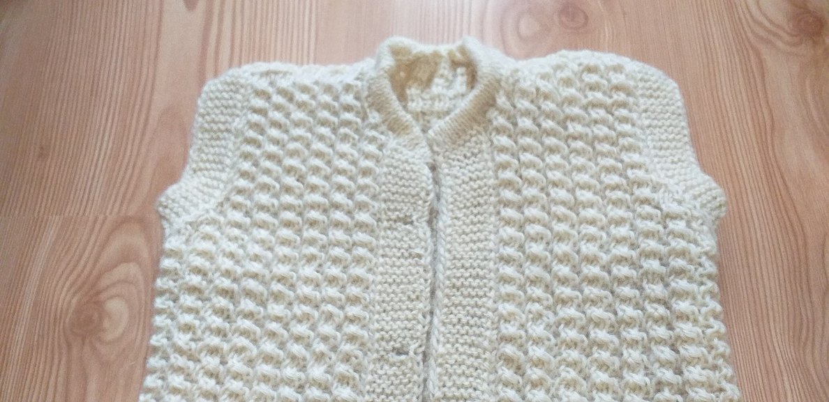 Beyaz Örgü Kadın Süveter yün iptir el yapımıdır - Görsel 2