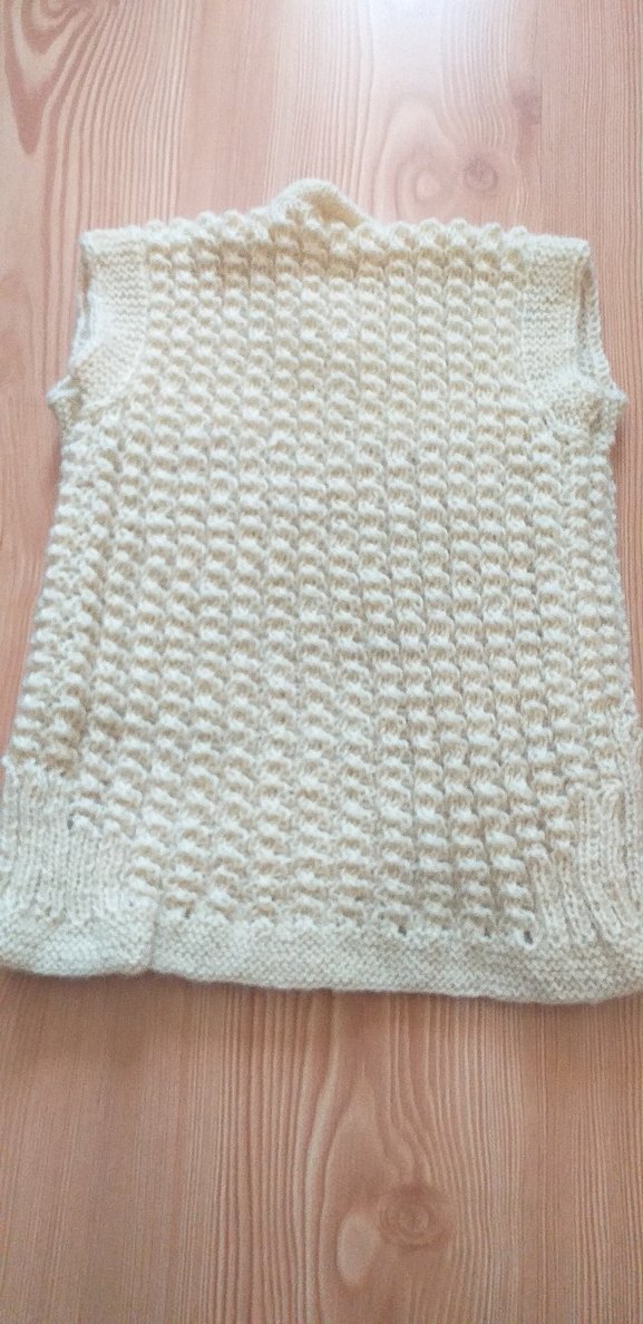 Beyaz Örgü Kadın Süveter yün iptir el yapımıdır - Görsel 3