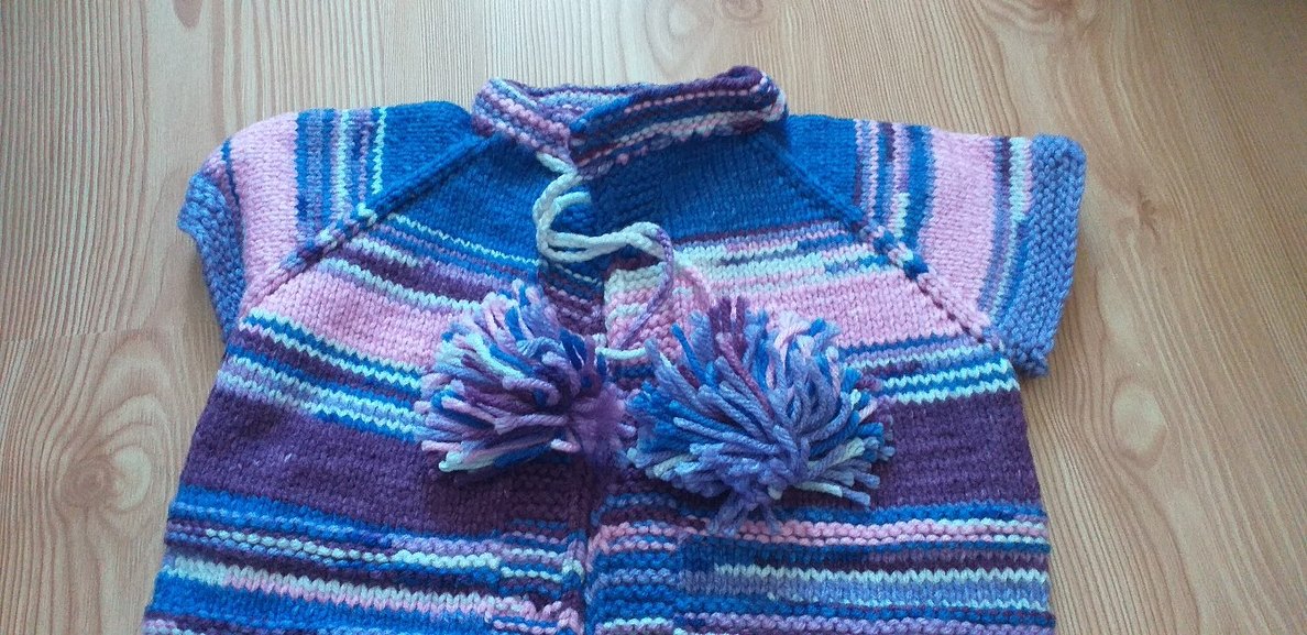 Kız Çocuk Mor Bohem Örgü Kolsuz Kazak - Görsel 2