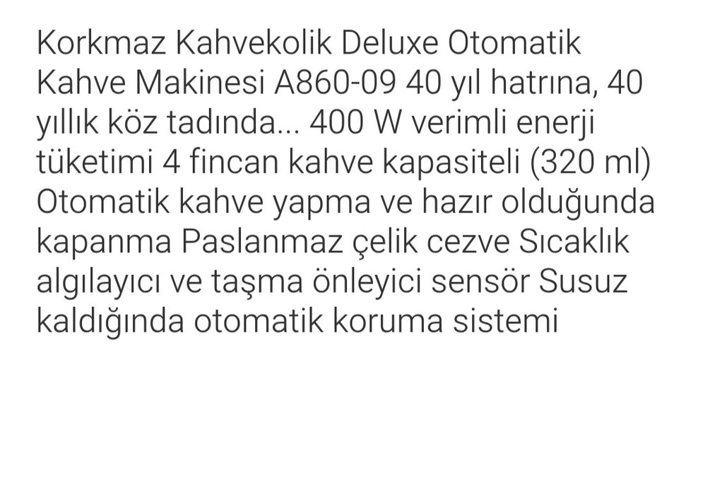 Korkmaz Siyah Kahve Makinesi 25x19 cm - Görsel 3