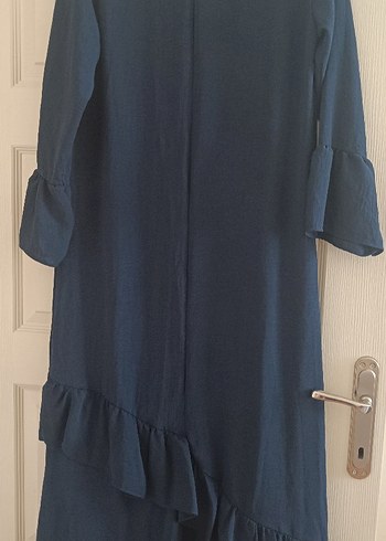 Lacivert Volanlı Midi Bohem Etek - Görsel 6