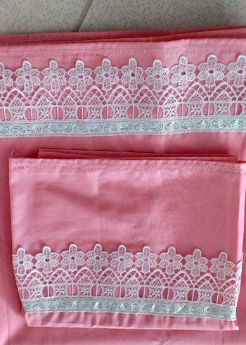 Nakışlı Pembe Nevresim Takımı tek kişilik - Görsel 5