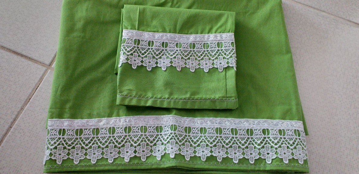 Nakışlı Yeşil Nevresim ve Çarşaf Takımı tek kişilik - Görsel 2