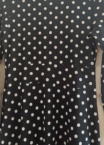 Siyah Puantiyeli Uzun Hamile Elbisesi - Görsel 2