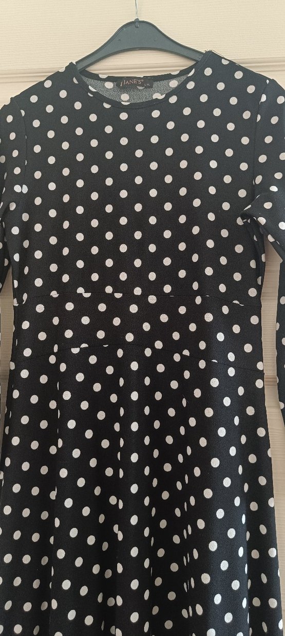 Siyah Puantiyeli Uzun Hamile Elbisesi - Görsel 2