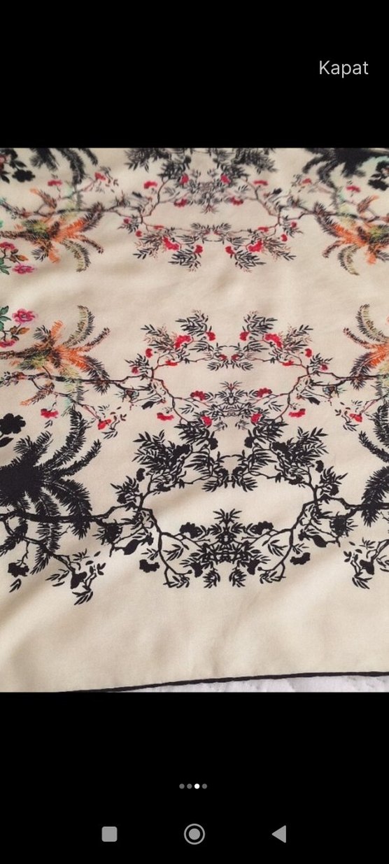 Çok Renkli İpek Bohem Kadın Fuları - Görsel 2