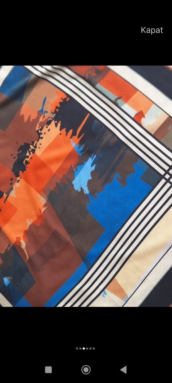 Kadın Çok Renkli Modern Desenli Fular - Görsel 5
