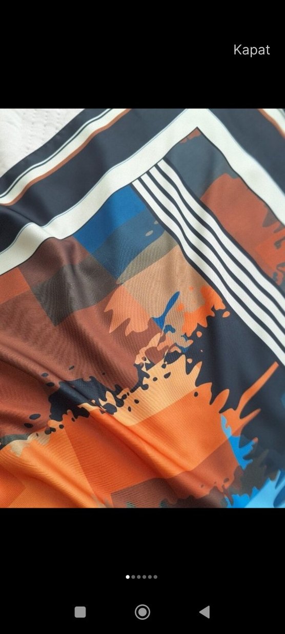 Kadın Çok Renkli Modern Desenli Fular - Görsel 2