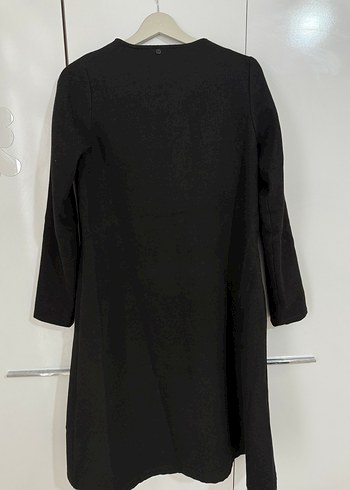 Düğmeli Siyah Uzun Kadın Kaban - Görsel 3