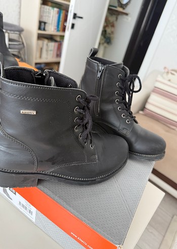 Siyah Bağcıklı Street Style Kadın Bot - Görsel 4