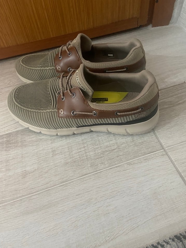 Orjinal Skechers Erkek Kahverengi Gri Spor Ayakkabı - Görsel 4
