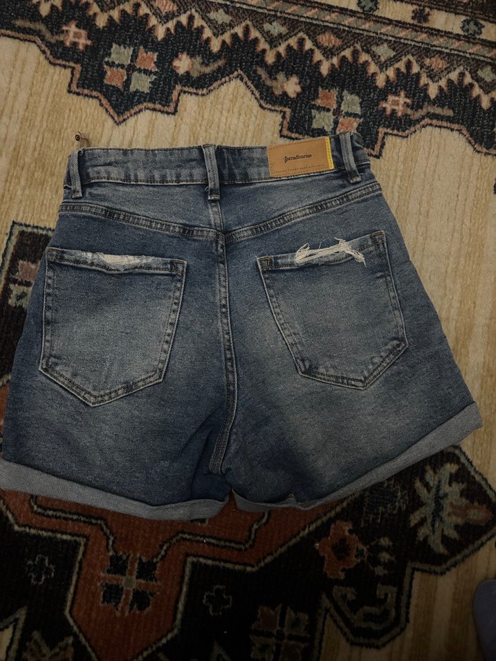 Kadın Mavi Kot Şort - Görsel 3