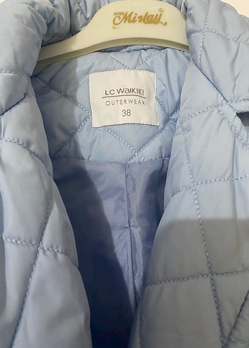 LC Waikiki Mavi Kemerli Uzun Kadın Mont