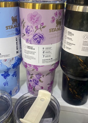 Pastel Pembe Çiçek Desenli Stanley Termos - Görsel 2