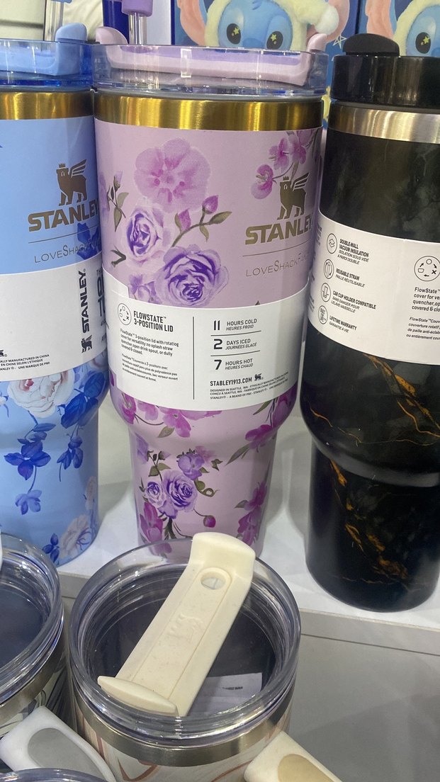 Pastel Pembe Çiçek Desenli Stanley Termos - Görsel 2