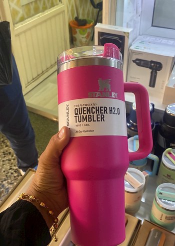 Renkli Pembe Stanley Termos Bardak - Görsel 2