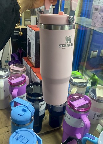 Renkli Pembe Stanley Termos Bardak - Görsel 4