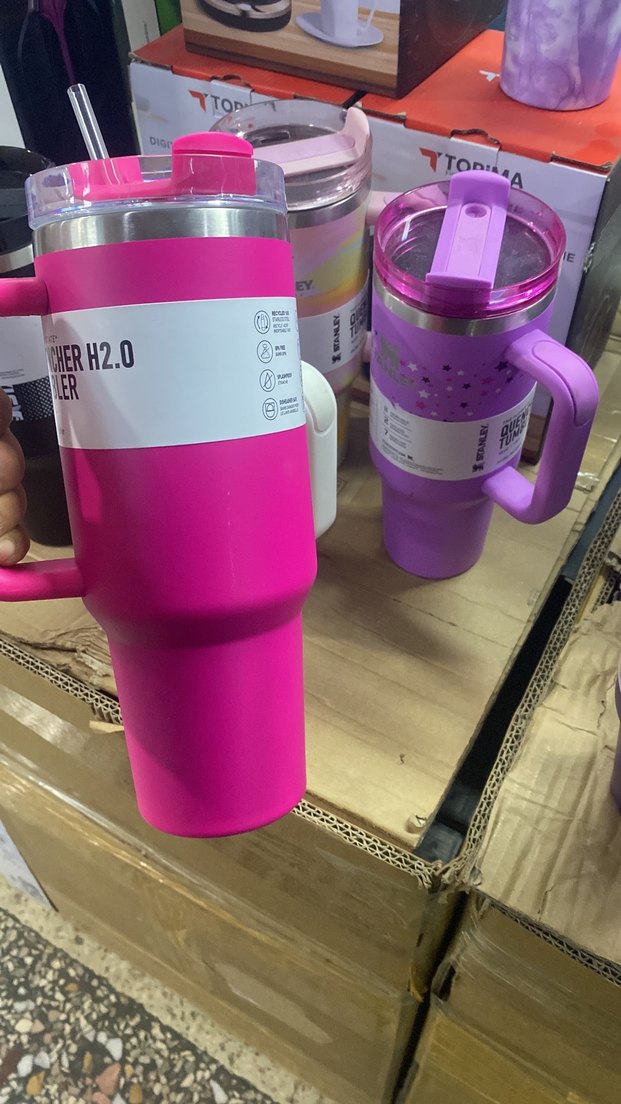 Renkli Pembe Stanley Termos Bardak - Görsel 3